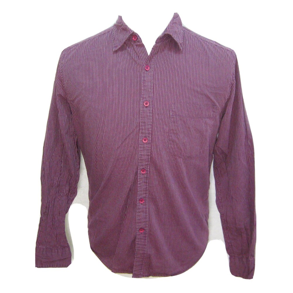 PETER ENGLAND Men's (Size Large) Purple Long Sleeve Button Front Shirt Slim Fit